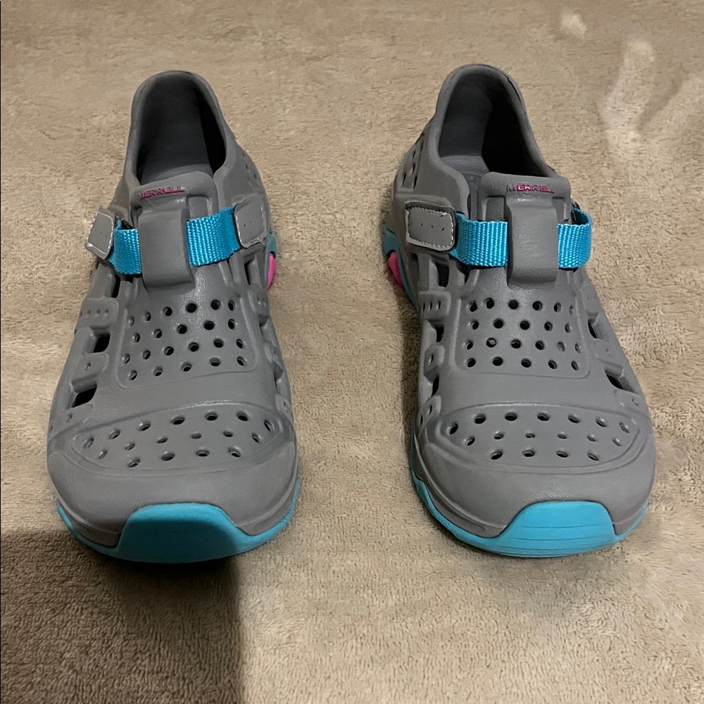 Gray and Blue Kids Shoes Merrell